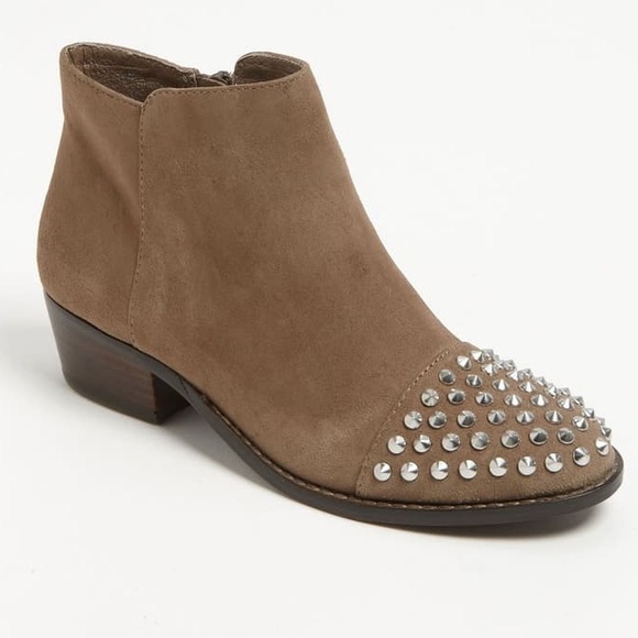 Steve Madden Shoes - Steve Madden Praque Bootie Studded Tan Suede Boots